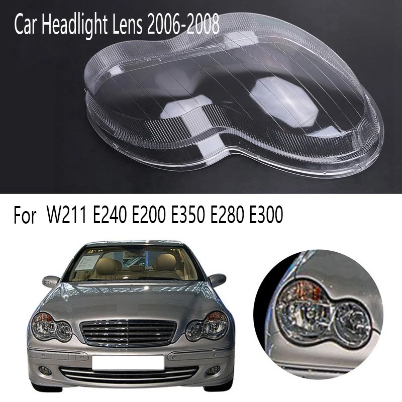 Car Headlight Lens Glass Lampshade Fog Lamp Cover Headlight Cover for Benz Mercedes W211 E240 E200 E350 E280 E300 06-08