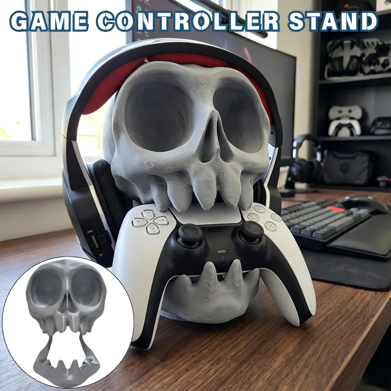 Gaming Accessories Rack - 고딕 해골 디자인 게임 컨트롤러 스탠드