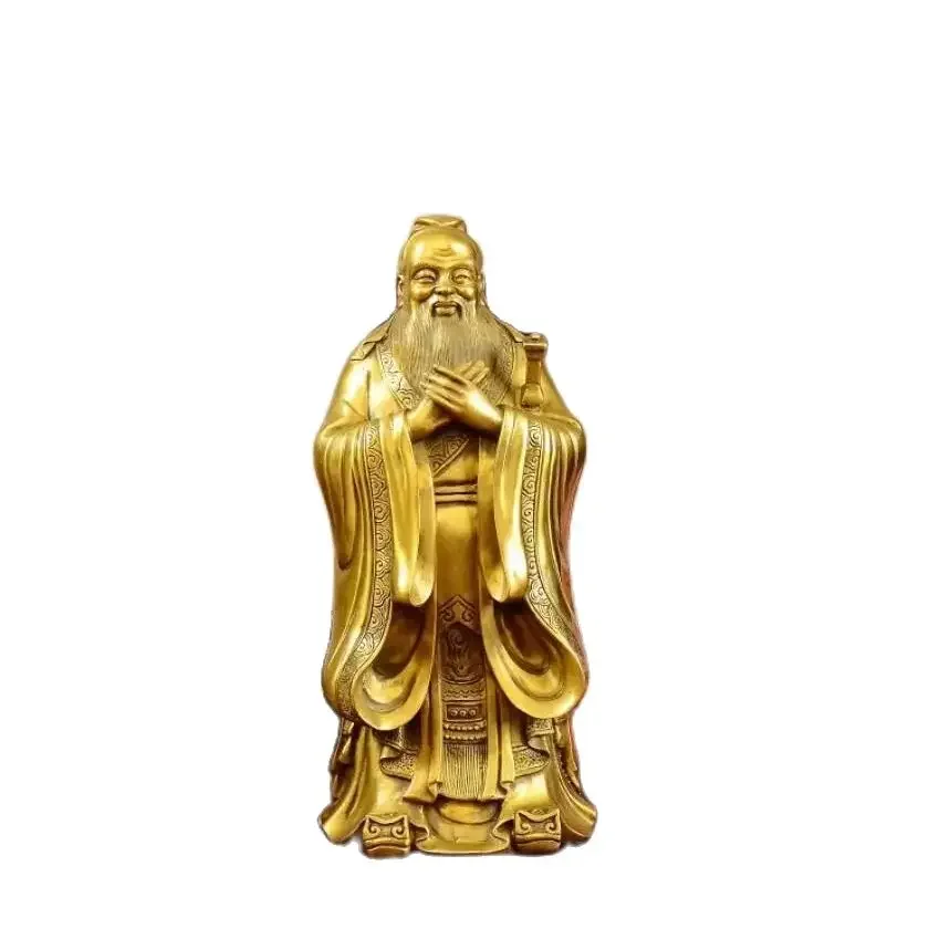 Brass Confucius Statue Ornament, Brass Hole Sage Large Home Furnishings, Student Academic Entrance Decoration, Wholesale