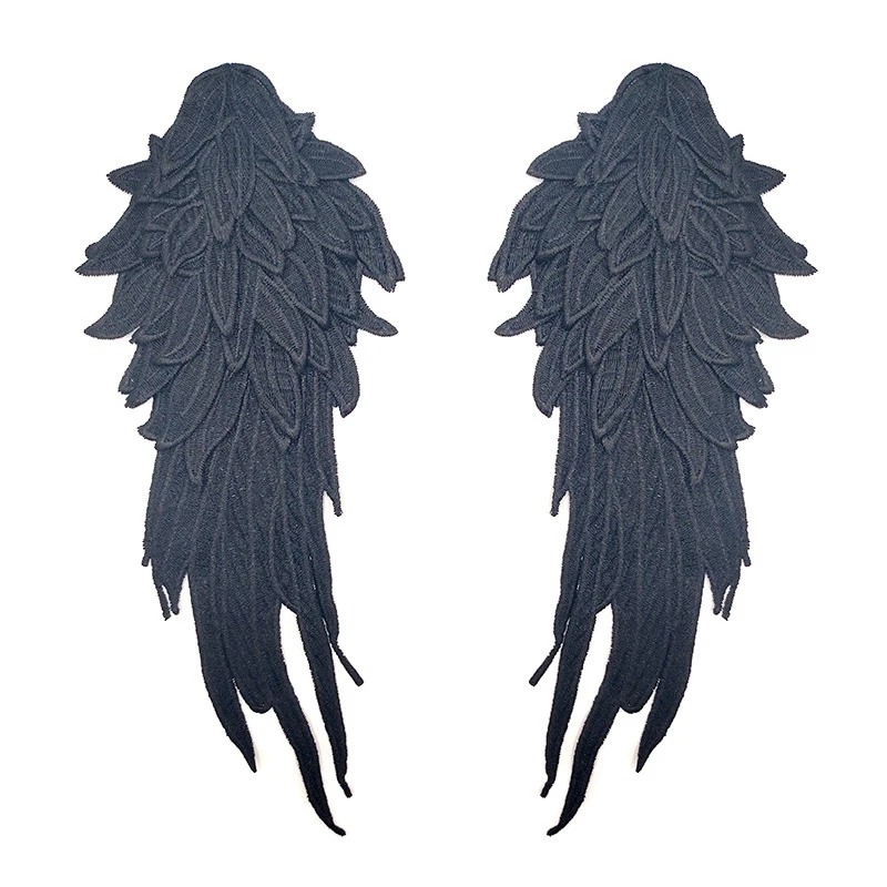 1Pair Angel Wing Embroidery Applique Sewing Flower Collar Patches For Wedding Party Gown Bridal Dress Clothes DIY Sewing Crafts