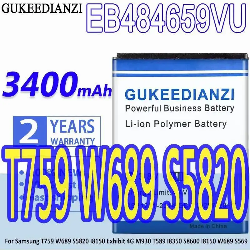 

Аккумулятор мобильного телефона EB484659VU 3400 мАч для Samsung T759 W689 S5820 I8150 Exhibit 4G M930 T589 I8350 S8600 S569