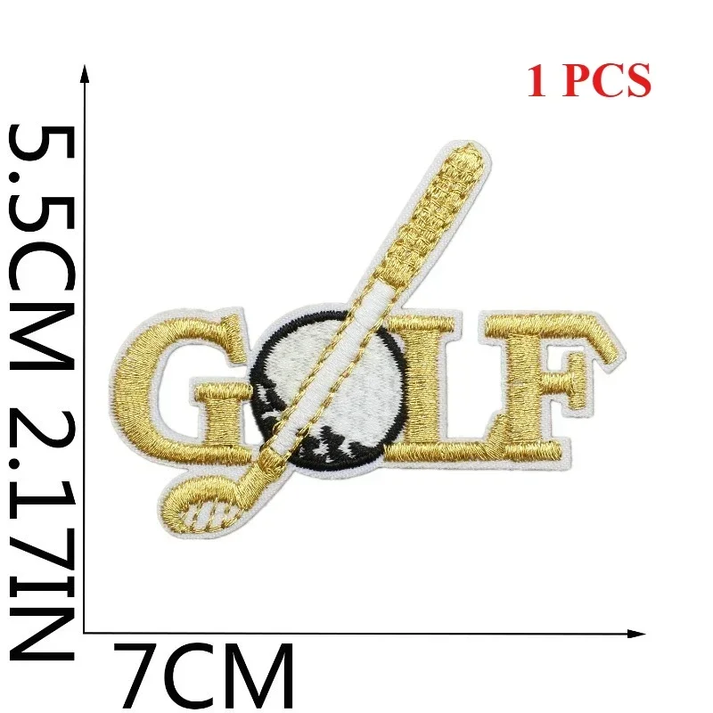 

Sports Ball Embroidery Cloth Sticker Golf Patch Bag Decoration Gold Silk Embroidery Club Embroidery Chapter Boy