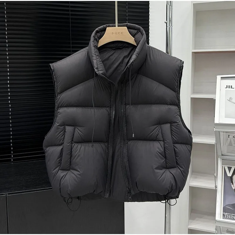 2026 Winter Women's Down Cotton Vest Jacket Age-reducing Personality Short Ladies Waistcoat Coat Comfortable Female Outerwear