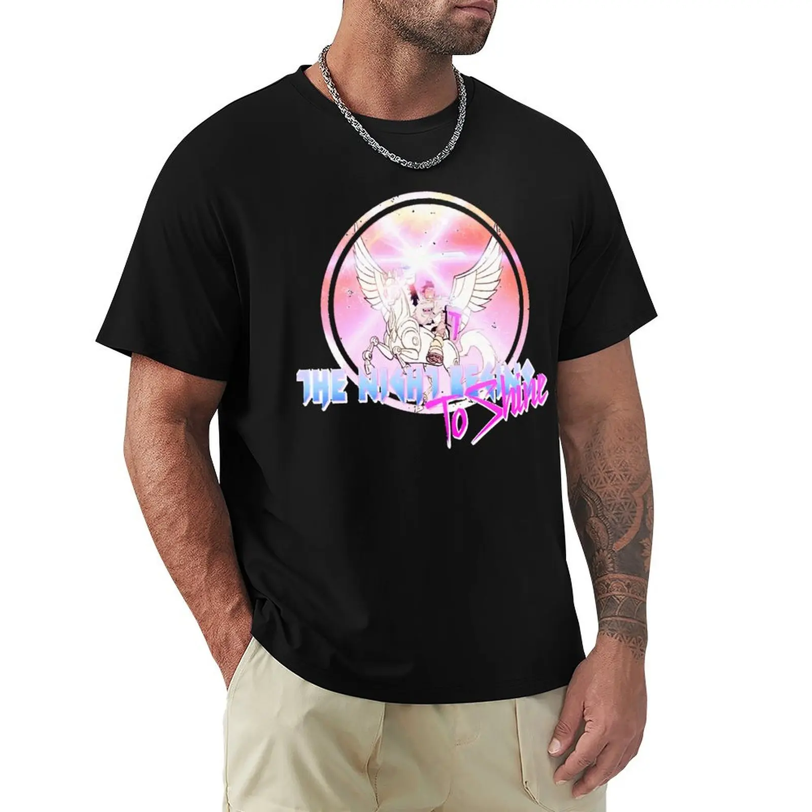 Cyborg -Night begins to Shine Classic T-Shirt Casual Trendy Streetwear Tee Shirt