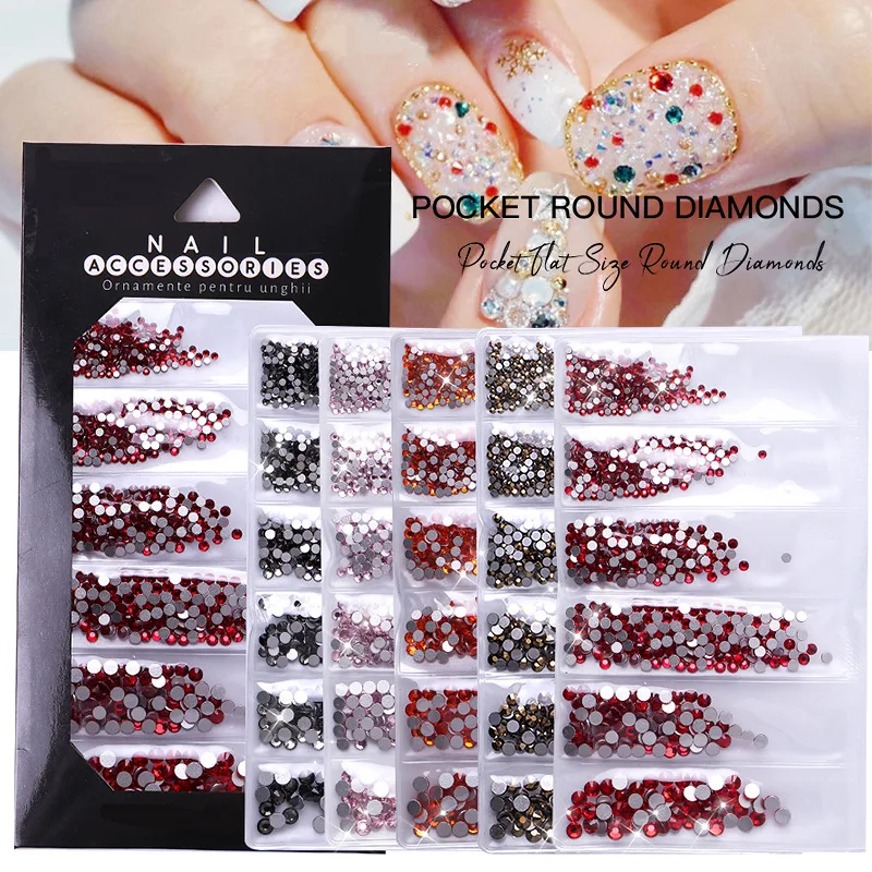 1440pcs Flatback Rhinestone SS4-16 mixed Crystal Germs for Nail Art design Hand Crafts Decoration Accesorries DIY Nails Bags