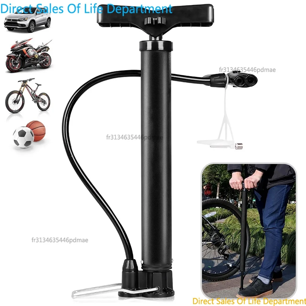 Bomba de Aire Manual Portátil de Alta Presión con Aguja de Inflado para Bicicletas, Globos y Pelotas
