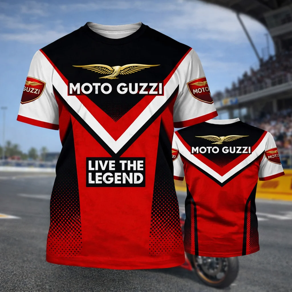 

Moto Guzzi Motorcycle Fan T Shirt Racing Design Quick Dry Breathable Casual Biker Street Fashion Top For Daily Outdoor Activitie