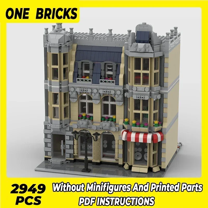Moc Bouwstenen Street View Model Elektronische Winkel Technische Bakstenen DIY Assemblage Constructie Speelgoed Voor Kinderen Vakantiecadeaus