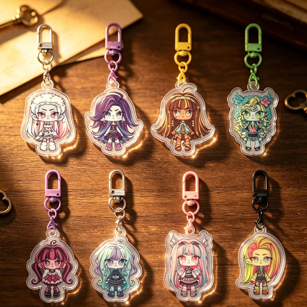 for Monster High Anime Peripheral Frankie Ghoulia Stein Draculaura Acrylic Keychain Exquisite Festival Gift Backpack Pendant