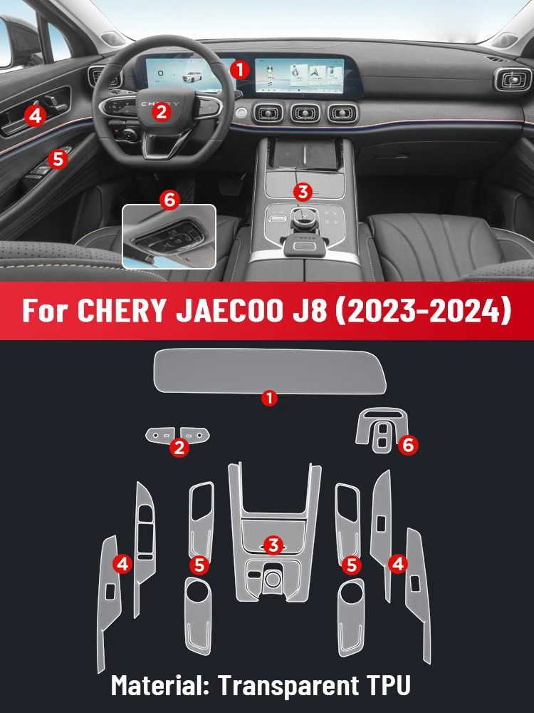 Anti-scratch Car Interior Center Console Media Dashboard Navigation TPU Protector Film For CHERY JAECOO J8 2023 2024 Accessories