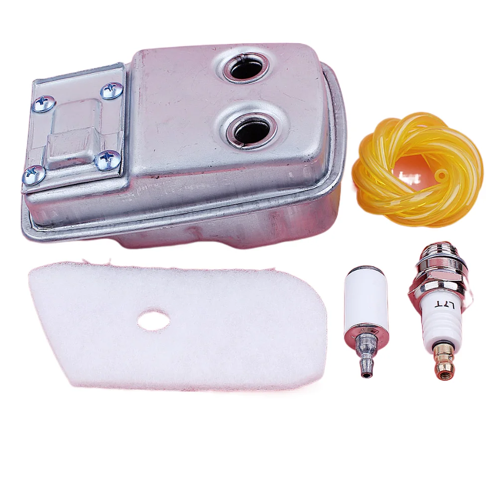 Exhaust Muffler For Husqvarna 124L 125L 125LD 128C 128CD 128L 128LD 128LDX 128R 128RJ Air Fuel Filter Trimmer Replace Spare Part