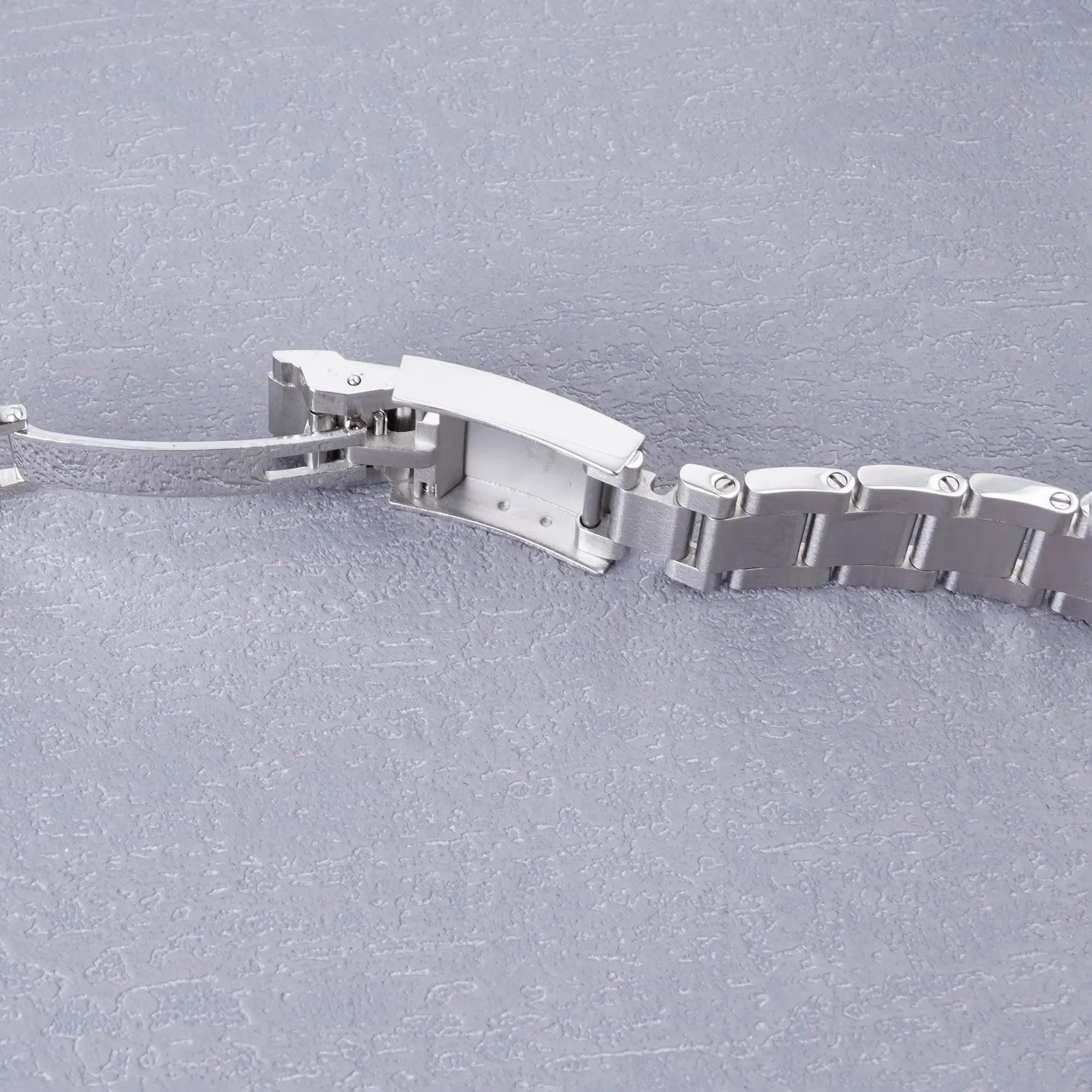 Rolamy 18mm Watch Band Strap Oyster Style 316L Stainless Steel Deployment Clasp Silver Bracelet For Seiko 5 SNK361 - Image 3