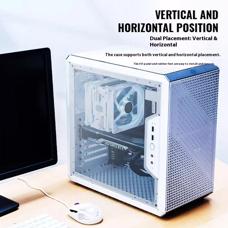 Q300l Custodia Matx Mini Custodia compatta magnetica antipolvere Rete Supporta scheda grafica da 360 mm Custodia mini host portatile trasparente laterale