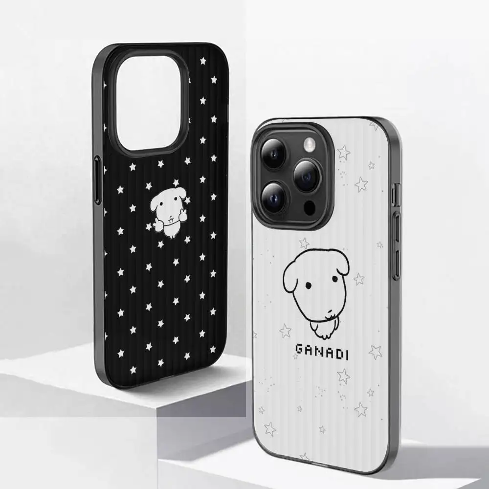 

Cute GANADI Anime For IPhone 17 16 15 11 12 13 14 Pro Max Plus Pro Corrugated Translucent Back Phone Cover