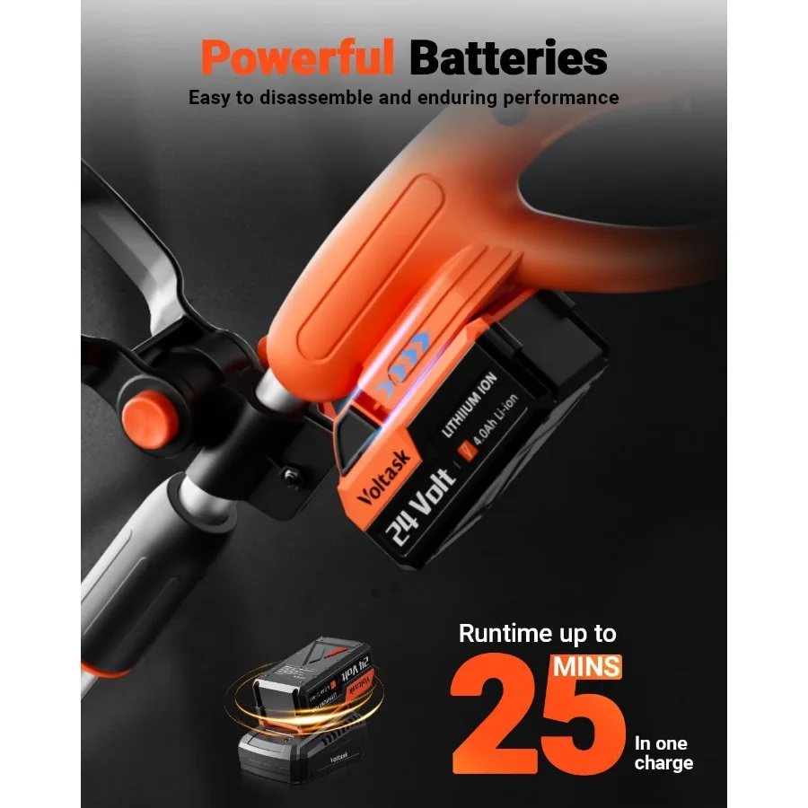 مجرفة ثلج لاسلكية 24 فولت 13 بوصة 4 أمبير منفاخ ثلج لاسلكي مع لوحة اتجاهية ومقبض أمامي قابل للتعديل لشتاء فعال #6