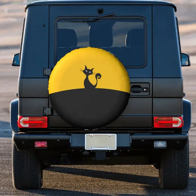 Black Cat Hill Spare Tire Cover for Jeep Grand Cherokee Cartoon Kitten 4WD 4x4 SUV Car Wheel Protectors 14\