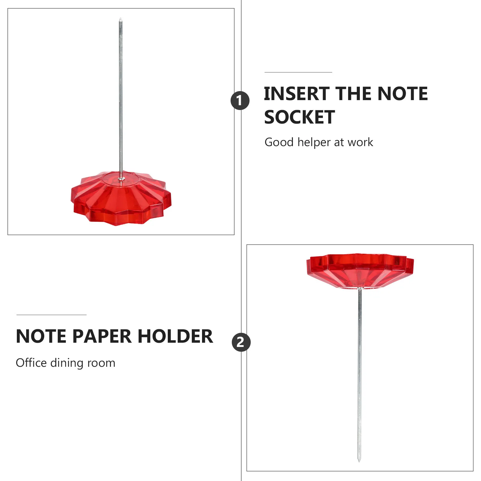 Receipt Spike Holder 2 Piece Sturdy Bill Fork Desk Paper Note Organizer for Restaurant Office Counter