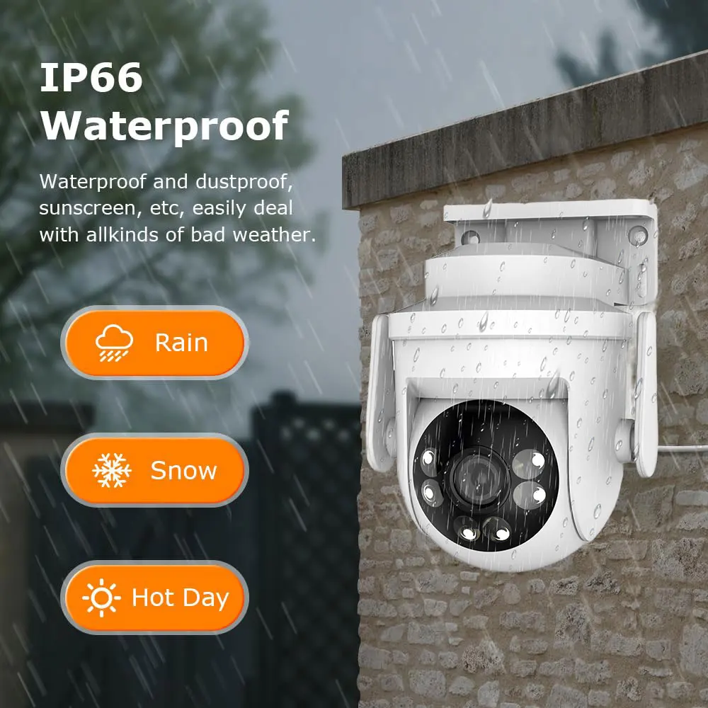 Tuya 6MP واي فاي كاميرا IP 5G WIFI في الهواء الطلق/داخلي أمن الوطن كاميرا متحركة الأشعة تحت الحمراء اللون للرؤية الليلية CCTV مراقبة الفيديو اللاسلكية #4