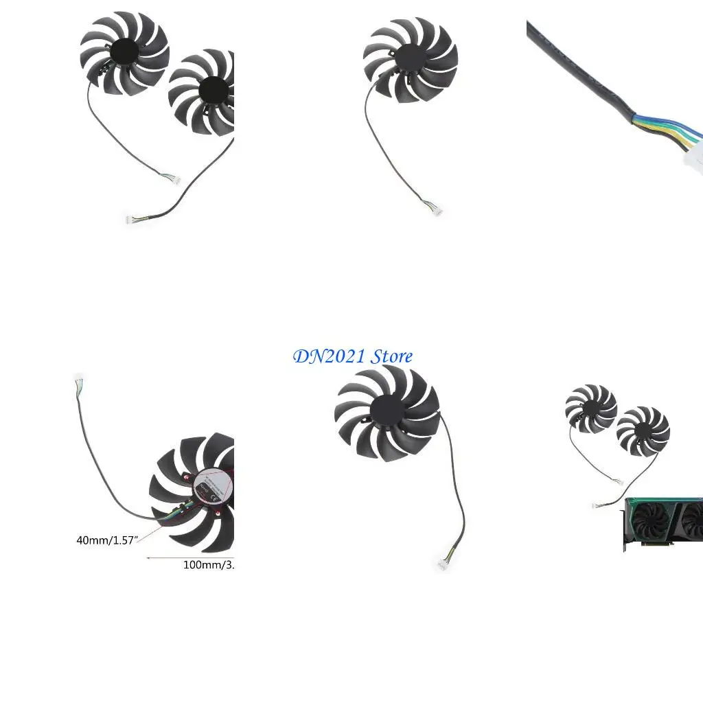 

F3KE 1PC / 1PAIR 12V 4PIN ГААССИЯ Охлаждение VGA FAN для ZOTAC RTX3070 LHR 8GB AMP