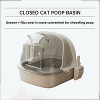 Pet Cats Large Litter Box Drawer-type Anti-odor Flip-up Toilet Anti-spatter Plastic Bedpans Cat Pet Product Cleaning Accessories