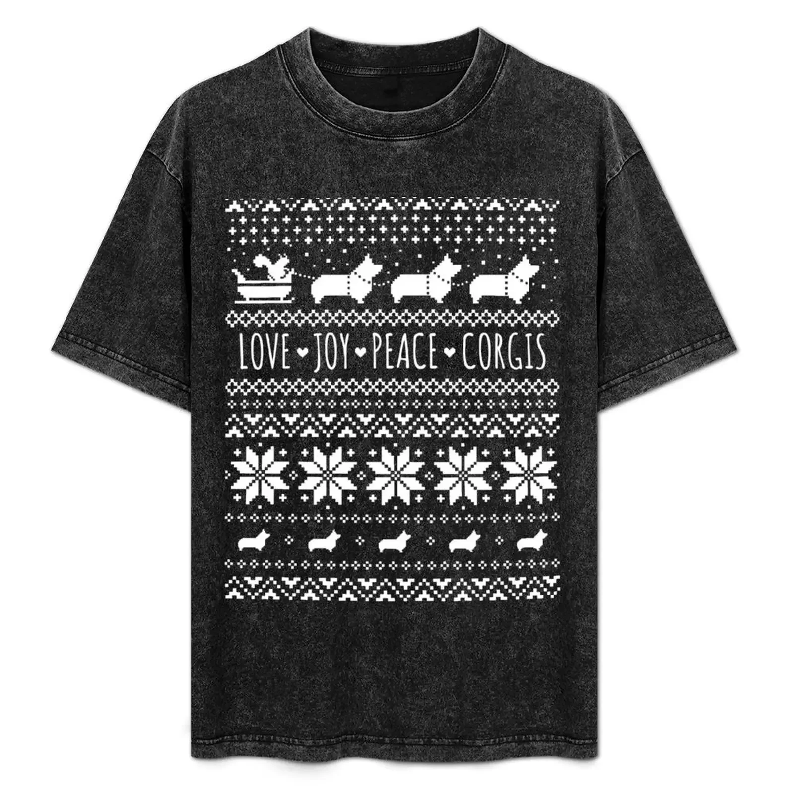 

Festive Corgi Christmas Holiday Pattern | Pembroke Welsh Corgis T-Shirt anime tshirt tops mens fashion