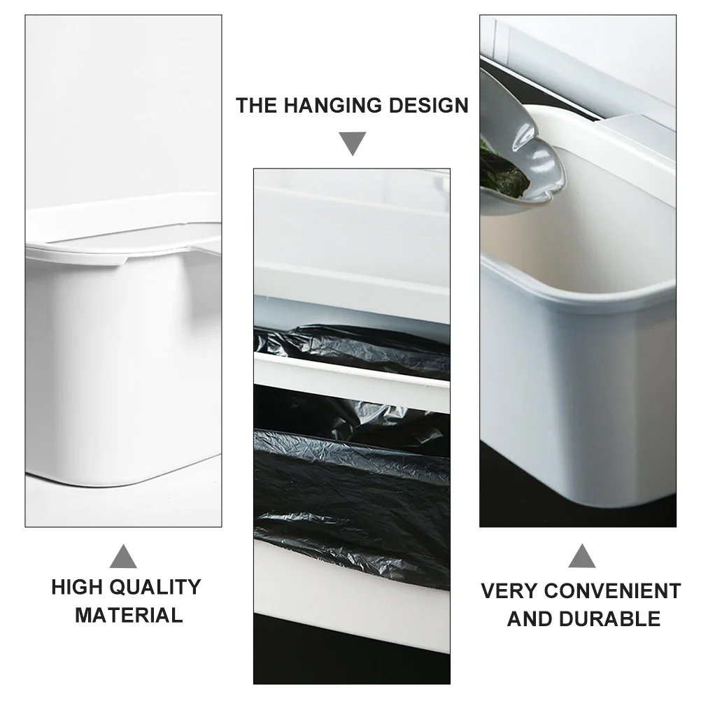 

2Pcs Hanging Trash Can Kitchen Garbage Bins Space Saving Home Waste Organizer Easy to Use Hanging Trash Can