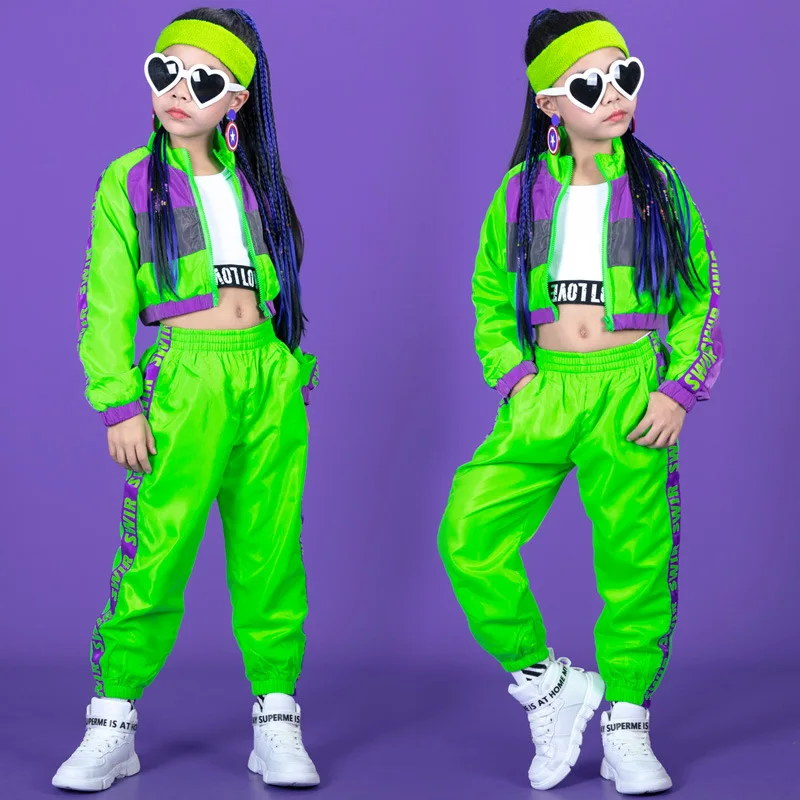 LOlanta-Conjunto de ropa de baile Hip Hop para niñas, traje de actuación de equipo de Jazz moderno, ropa informal, 3 piezas, 4-14 años