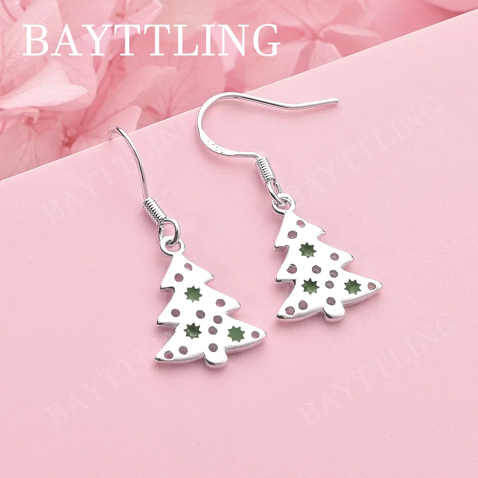 

Elegant 925 Sterling Silver Exquisite Christmas Tree Earrings for Women, Fashion Accessories, Jewelry, Christmas Gifts