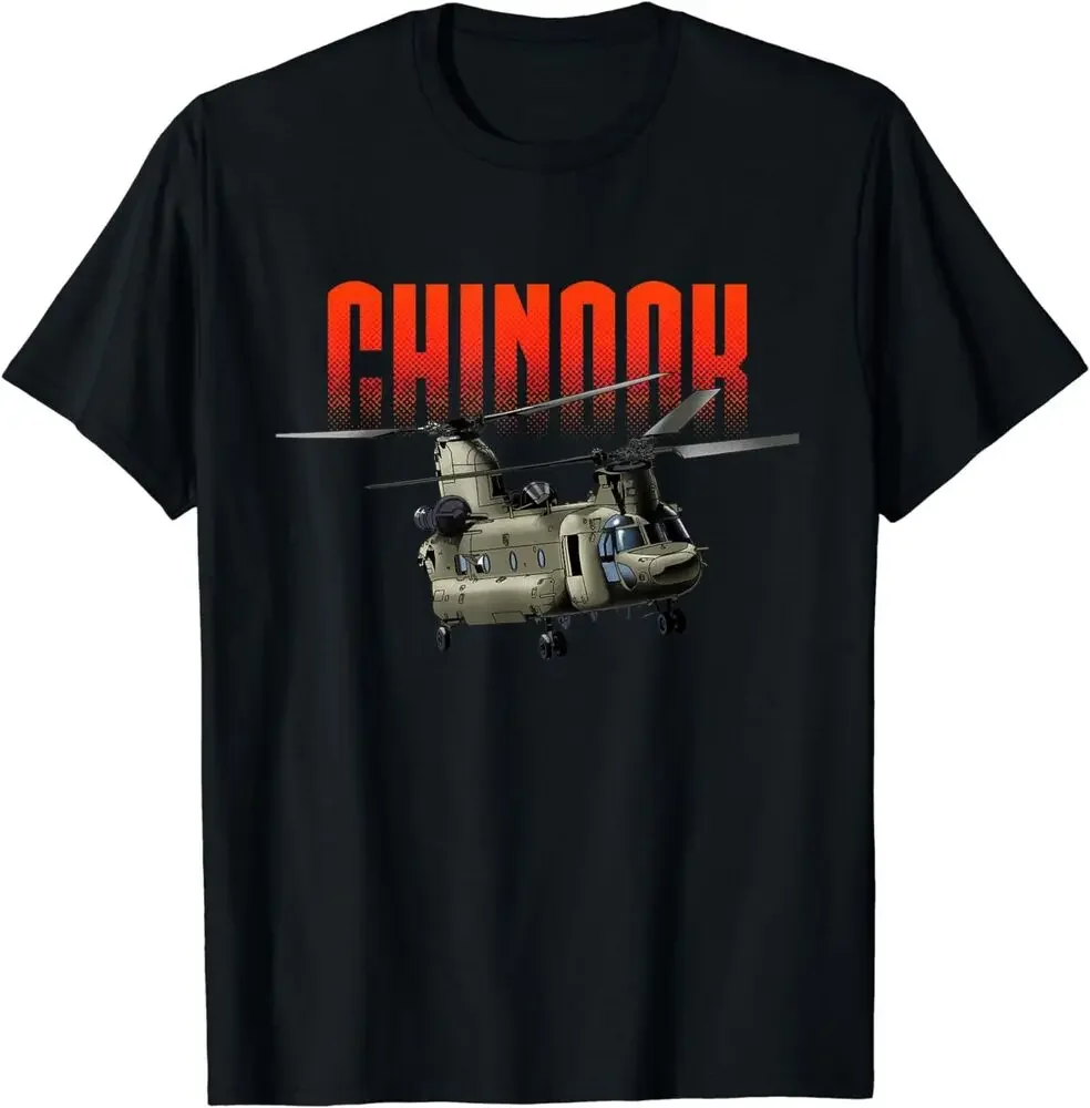 Warbird Helicopter Chinook Design Tee T-Shirt  High Quality 100%Cotton Short Sleeve