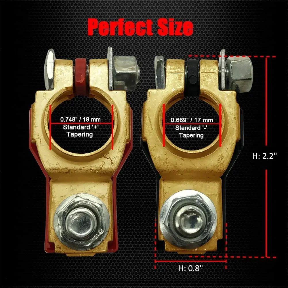 1pair Car Battery Cable Terminal Clamps Connectors Positive Negative Battery Terminal Set Terminal Clamps Car Top Post Battery