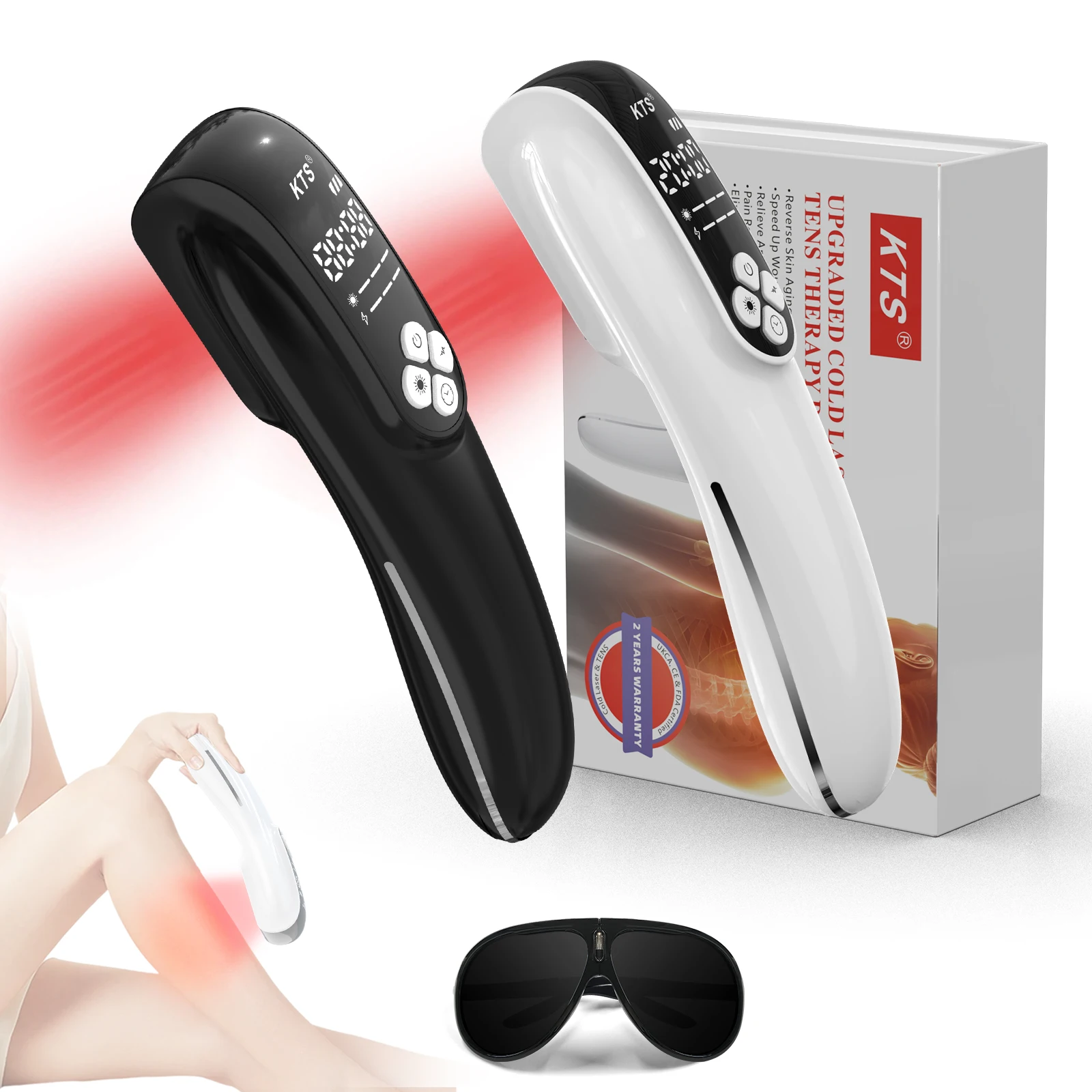 4x808nm 12x650nm Portable Laser Therapy Device for Pain Joint Relief, Deep for Aches, Neuropathy, High Intensity Muscle Soreness