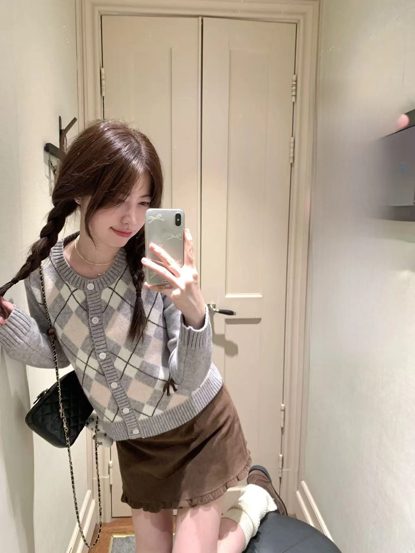 

Теплый вязаный кардиган PtonUmi для женщин, осенний, в корейском стиле, свободный крой, с круглым вырезом, утягивающий, вязаный, на пуговицах