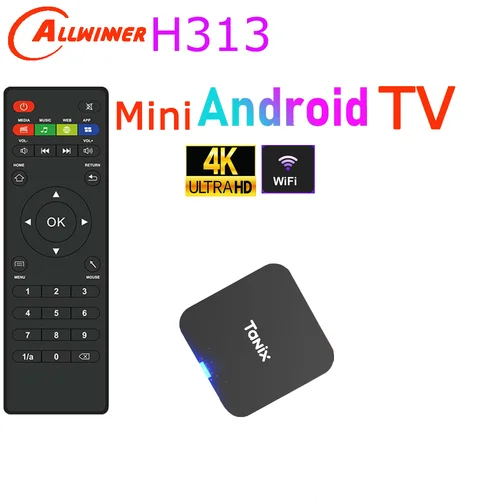 Tanix TX1 Android TV Box H313 2.4G Wifi RAM 1GB 2GB ROM 8GB 16GB Alimentación por DC 5V 2A Mini Smart TV Stick