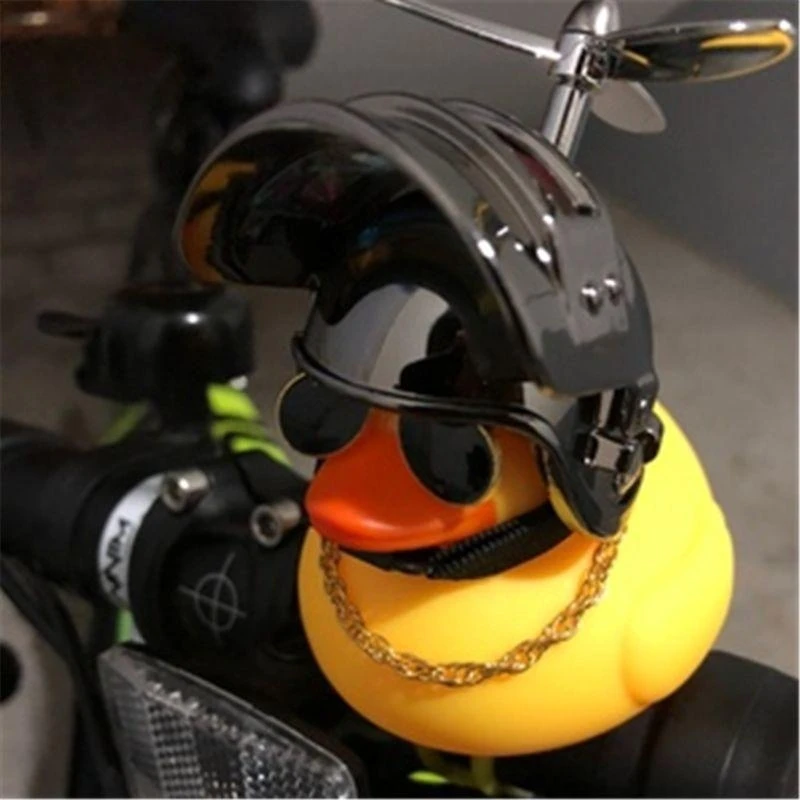 54DA Helmet Duck Pendant Interactive Bike Ring Funny New Year Children Favor Gift