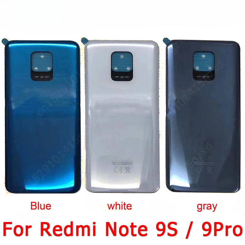 

Задняя крышка батарейного отсека для Xiaomi Redmi Note 9S 9 Pro 9Pro, задняя крышка корпуса с клейкими запасными частями
