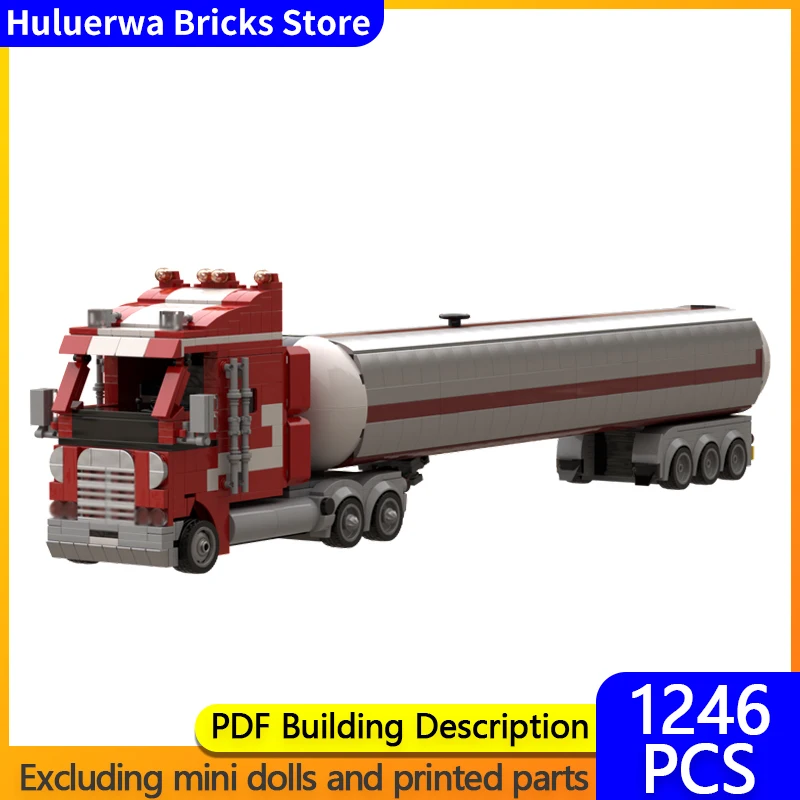 

City Car Model MOC Building Bricks Argosy Heavy Oil Tanker Truck Modular Technology Gifts Holiday Assemble Children Toys Suit