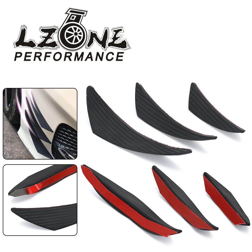 LZONE-6 шт./компл. универсальный передний бампер, диффузор для губ, сплиттер, плавники, спойлер для тела, канады, Valence Chin, тюнинг автомобиля Canard SFB05 LZONE-6 шт./компл. универсальный передний бампер, диффузор для губ, сплиттер, плавники, спойлер для тела, канады, Valence Chin, тюнинг автомобиля Canard SFB05