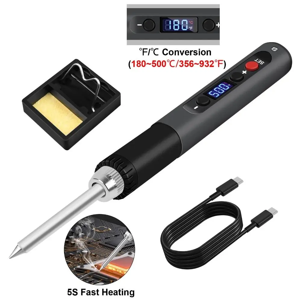 

65W Soldering Iron Kit LCD Digital Rapid Heating Welding Pen with Soldering Iron Stand Adjustable Temperature