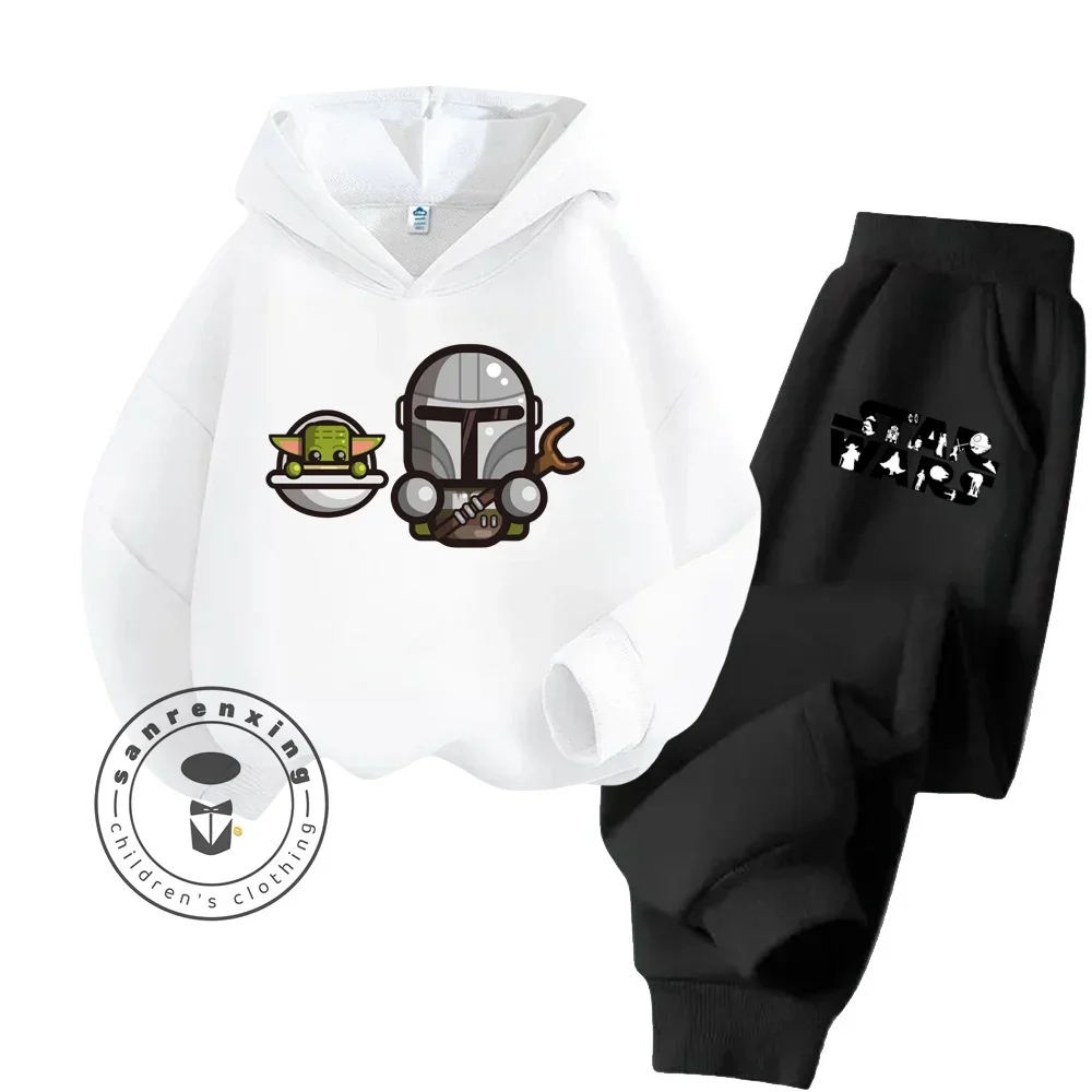 2024 Star Wars Cartoon Children's Fashion Hoodie Set Loose and Comfortable Spring and Autumn Cost Effective Cute New Clothing