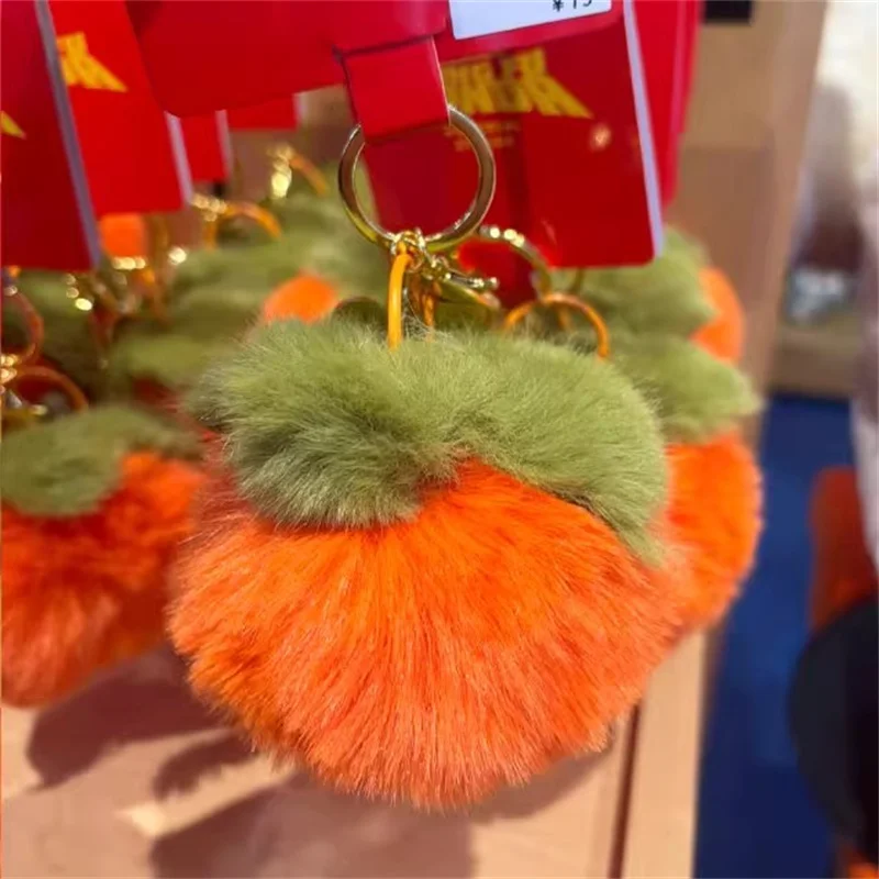 Beijing Movie Park Peace Valley Rabbit Plush Persimmon Metal Pendant Backpack Ornament, Birthday Gift for Girlfriend