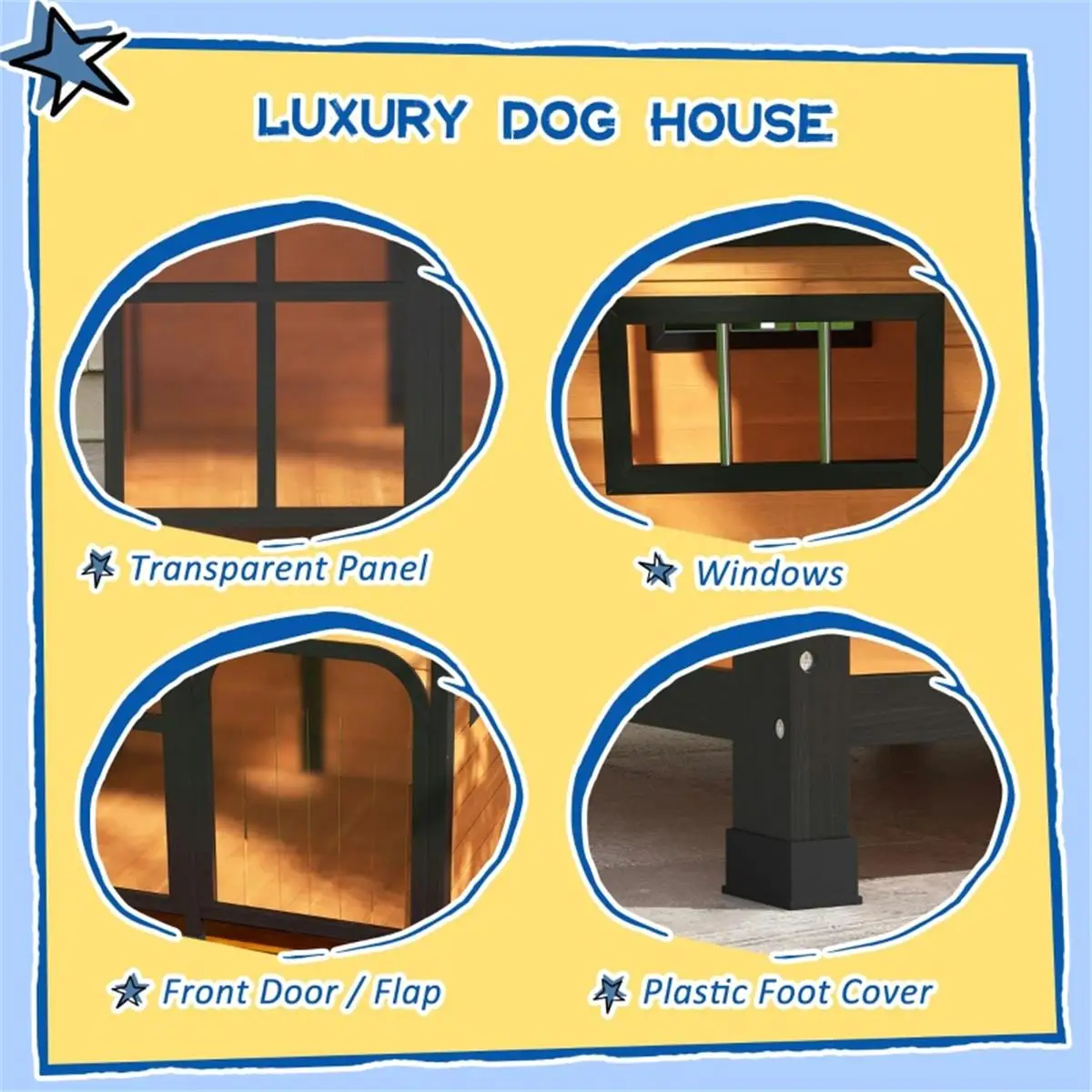 Natural Pet Dog House - Eco-Friendly Outdoor Shelter for Dogs | Fast Shipping