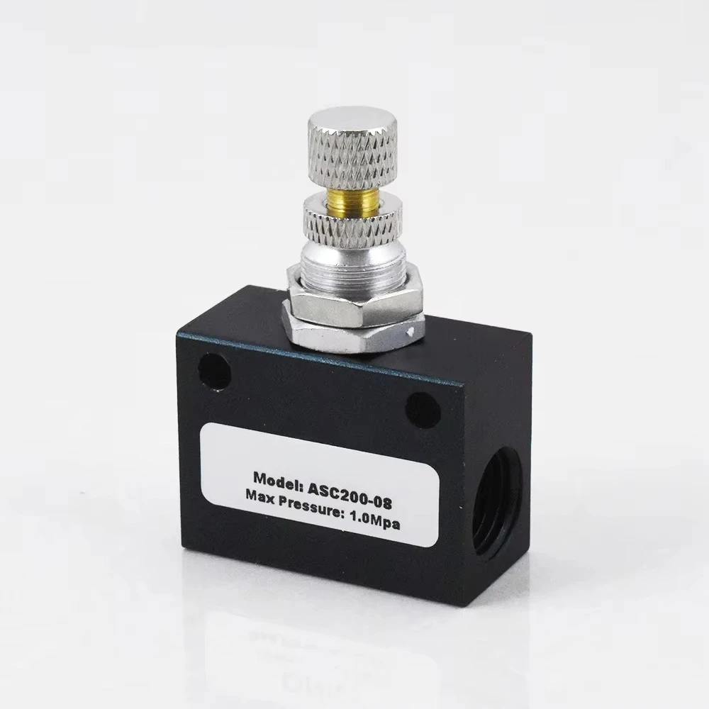 ASC100-06 ASC200-08 ASC300-10 ASC300-15 1/8 1/4 3/8 1/2 Inch Handmatig Verstelbare Pneumatische Eenrichtingsgasstroomregelklep