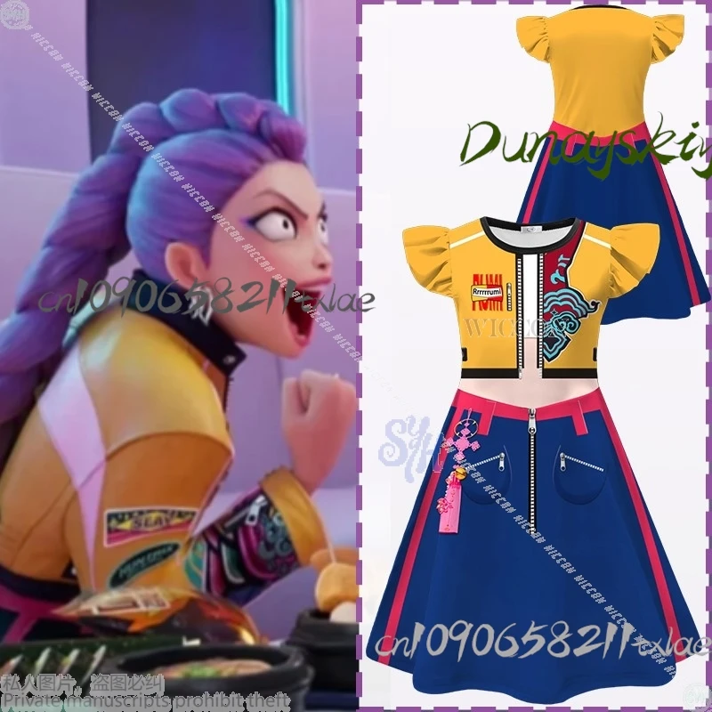 

Аниме фильм Kpop демон косплей охотаника Корея девушки группы идол Руми охотаrix 3D печать узоры платье каваи Лолита Хэллоуин