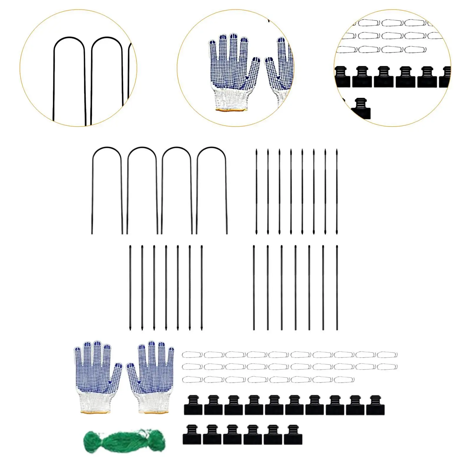 Garden Cucumber Trellis for Climbing Plants Outdoors for Raised Bed with Gardening Tools, Arch U Shape Netting Garden Trellis