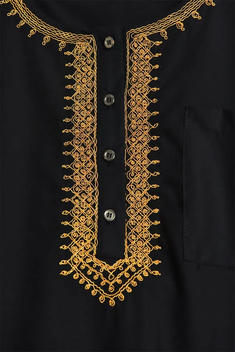 Hommes longue Robe ample Jubba Thobe mode musulmane Abaya Ramadan arabe dubaï Abayas Robe Robe monde vêtements broderie épissé