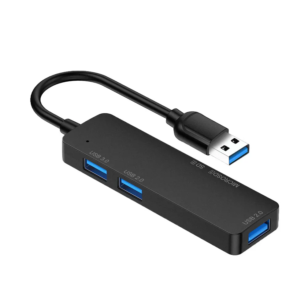 

USB-концентратор 3,0 ультратонкий с кардридером для карт TF и SD