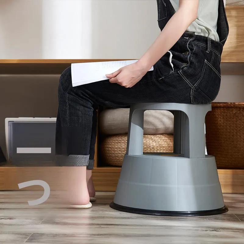 plastic-swivel-wheel-stool-home-library-footrest-stepladder-multi-functional-mobile-retractable-round-stool-household-tools