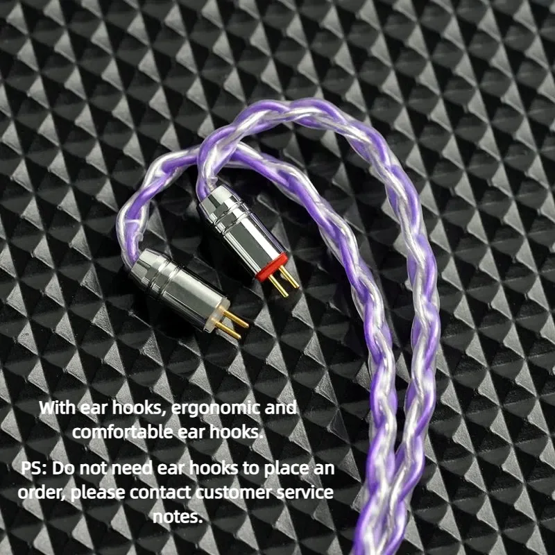 XINHS XH013 Lila-Silber 8-Core OCC versilbertes HiFi-Kopfhörer-Upgrade-Kabel für verschiedene Kopfhörer 0,78 2PIN/MMCX/KZ QDC – Detail 7