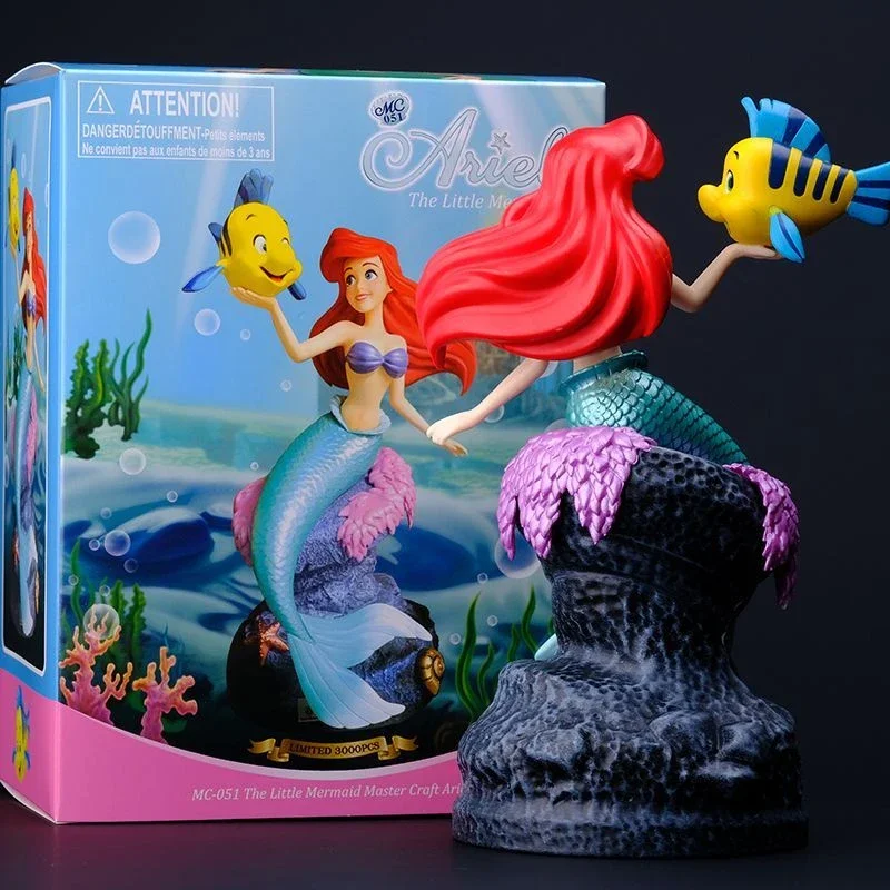 20cm Disney Mermaid Princess Ariel Figure Toy Cartoon Character Ariel Model Doll Cake Baking Decorative Room Ornament Kids Gifts