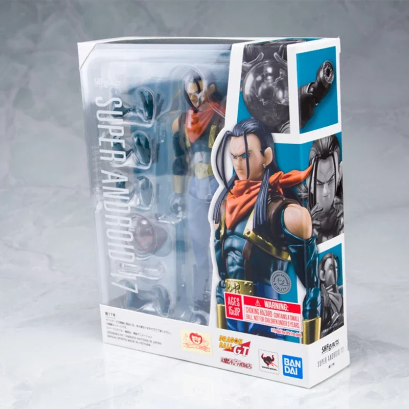 Auf Lager Original Original Bandai Anime Dragon Ball SUPER ANDROID 17 SHF Action Figure Sammeln Ornamente Modell Spielzeug Geschenke